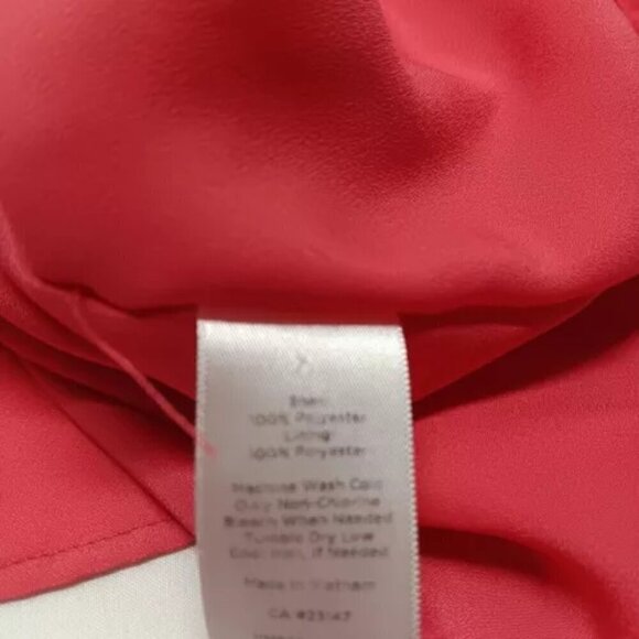 Talbots Ladies Salmon Pink Raised Polka Dot Sheer Lined Blouse Button Up Size M - Picture 5 of 8